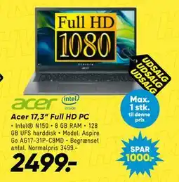 Bilka Acer 17,3” Full HD PC tilbud