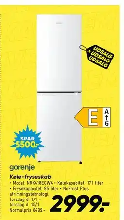 Bilka Køle-fryseskab tilbud