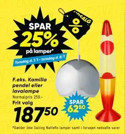 Bilka SPAR 25% på lamper tilbud