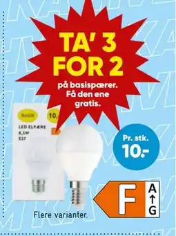 Bilka TA’ 3 FOR 2 på basispærer. Få den ene gratis tilbud