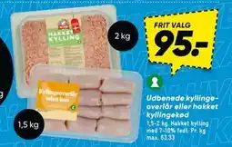 Bilka Udbenede kyllingeoverlår eller hakket kyllingekød tilbud