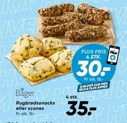 Bilka Rugbrødssnacks eller scones tilbud