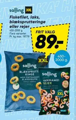 Bilka Fiskefilet, laks, blæksprutteringe eller rejer tilbud
