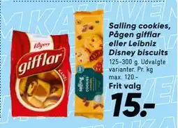 Bilka Salling cookies, Pågen gifflar eller Leibniz Disney biscuits tilbud