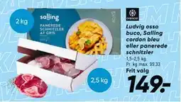 Bilka Ludvig osso buco, Salling cordon bleu eller panerede schnitzler tilbud
