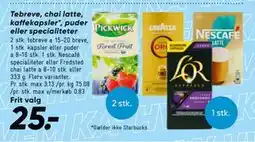 Bilka Tebreve, chai latte, kaffekapsler*, puder eller specialiteter tilbud