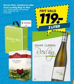 Bilka Mucho Mas, Lindemans eller Ernst Ludwig Bag-in-Box tilbud