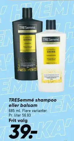 Bilka TRESemmé shampoo eller balsam tilbud