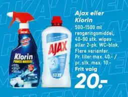 Bilka Ajax eller Klorin tilbud