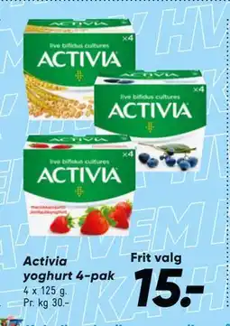 Bilka Activia yoghurt 4-pak tilbud