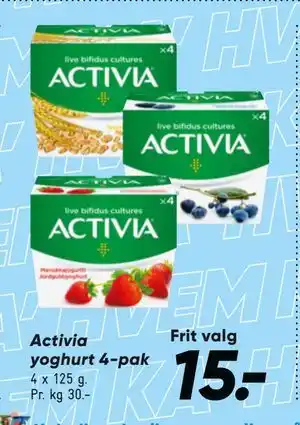 Bilka Activia yoghurt 4-pak tilbud