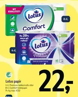 Føtex Lotus papir tilbud