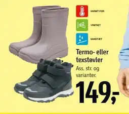Føtex Termo- eller texstøvler tilbud
