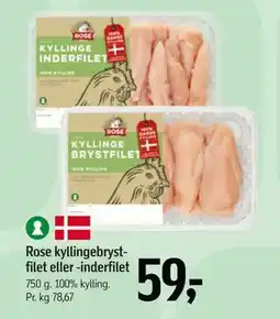 Føtex Rose kyllingebrystfilet eller -inderfilet tilbud