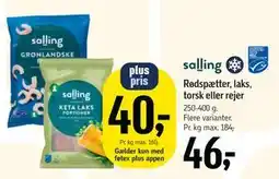 Føtex Rødspætter, laks, torsk eller rejer tilbud