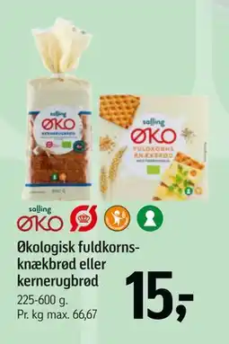 Føtex Økologisk fuldkornsknækbrød eller kernerugbrød tilbud