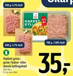 Føtex Hakket grise-, grise-/kalve- eller dansk kyllingekød tilbud