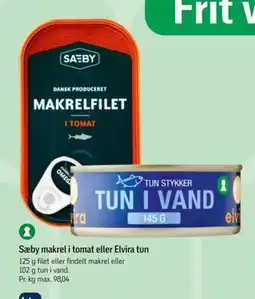 Føtex Sæby makrel i tomat eller Elvira tun tilbud