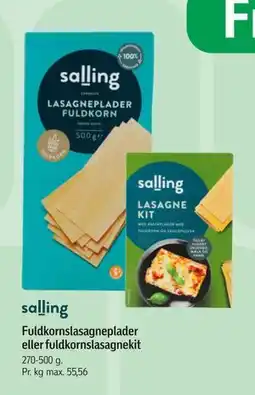 Føtex Fuldkornslasagneplader eller fuldkornslasagnekit tilbud
