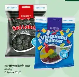 Føtex Nordthy sukkerfri pose tilbud