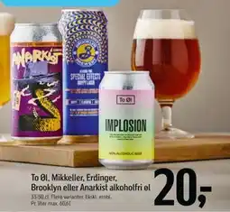 Føtex To Øl, Mikkeller, Erdinger, Brooklyn eller Anarkist alkoholfri øl tilbud