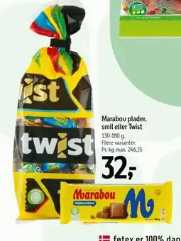 Føtex Marabou plader, smil eller Twist tilbud