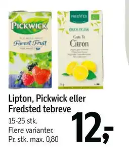 Føtex Lipton, Pickwick eller Fredsted tebreve tilbud