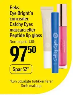 Føtex Eye Bright’n concealer, Catchy Eyes mascara eller Peptide lip gloss tilbud