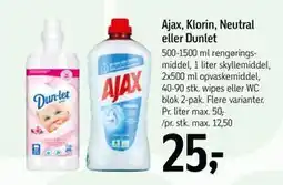 Føtex Ajax, Klorin, Neutral eller Dunlet tilbud