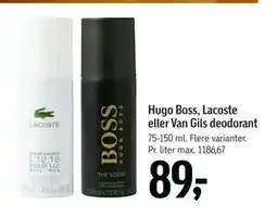 Føtex Hugo Boss, Lacoste eller Van Gils deodorant tilbud