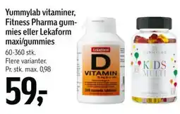 Føtex Yummylab vitaminer, Fitness Pharma gummies eller Lekaform maxi/gummies tilbud