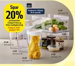 Føtex Spar 20% på Smartstore Compact Clear og Vision madopbevaring tilbud