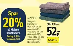 Føtex Spar 20% på Maison håndklæder tilbud