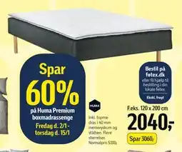 Føtex Spar 60% på Huma Premium boxmadrassenge tilbud
