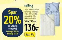 Føtex Spar 20% på Salling sengetøj tilbud