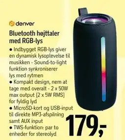 Føtex Bluetooth højttaler med RGB-lys tilbud