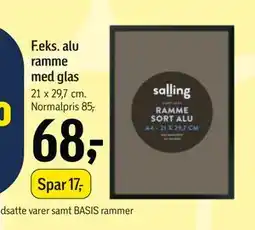 Føtex alu ramme med glas tilbud