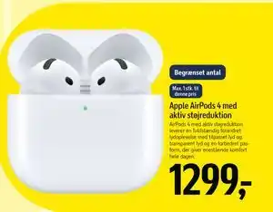 Føtex Apple AirPods 4 med aktiv støjreduktion tilbud