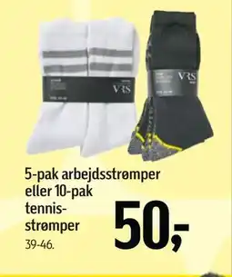 Føtex 5-pak arbejdsstrømper eller 10-pak tennisstrømper tilbud