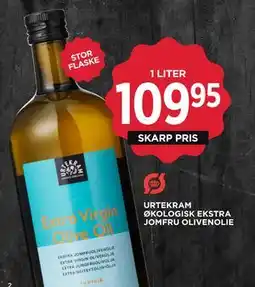 MENY URTEKRAM ØKOLOGISK EKSTRA JOMFRU OLIVENOLIE tilbud