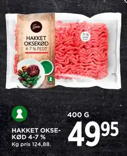 MENY HAKKET OKSEKØD 4-7 % tilbud