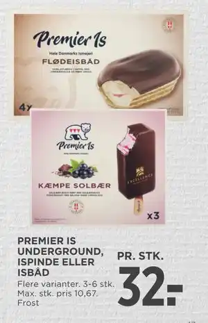 MENY PREMIER IS UNDERGROUND, ISPINDE ELLER ISBÅD tilbud