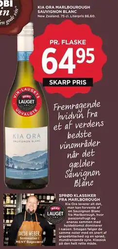 MENY KIA ORA MARLBOUROUGH SAUVIGNON BLANC tilbud