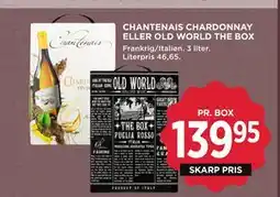 MENY CHANTENAIS CHARDONNAY ELLER OLD WORLD THE BOX tilbud
