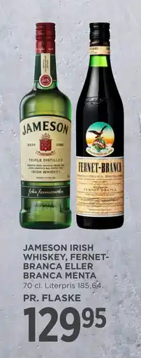 MENY JAMESON IRISH WHISKEY, FERNET-BRANCA ELLER BRANCA MENTA tilbud