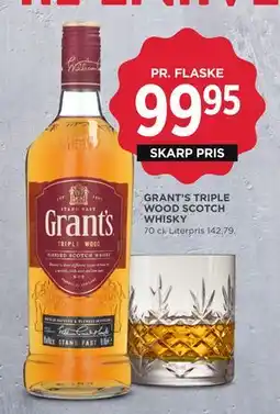 MENY GRANT’S TRIPLE WOOD SCOTCH WHISKY tilbud