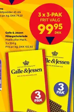 BorderShop Galle & Jessen pålægschokolade (3 x 3-pak) tilbud
