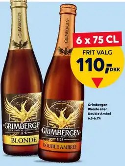 BorderShop Grimbergen Blonde / Double Ambrée (6 x 75 cl) tilbud