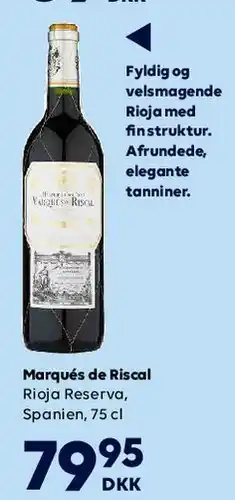 BorderShop Marqués de Riscal Rioja Reserva tilbud