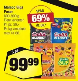 Calle Malaco Giga Poser (godteri) - 3 poser tilbud